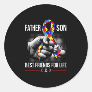 Sticker Rond Father And Son Best Friends For Life