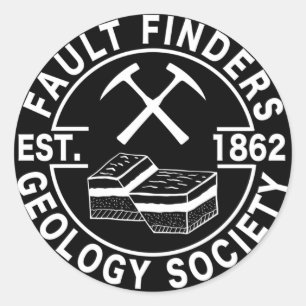 Sticker Rond Fault Finders Geology Society Est.1862