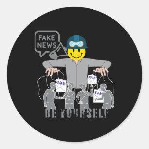 Sticker Rond Fausses Fausses Nouvelles Conspirations Illusion D