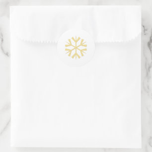Sticker Rond Faux blanc Gold Gros Fêtes de Noël