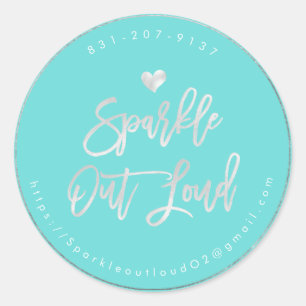 Sticker Rond Faux Coeur Argent Éclatent Loud do-it-yourself Arr