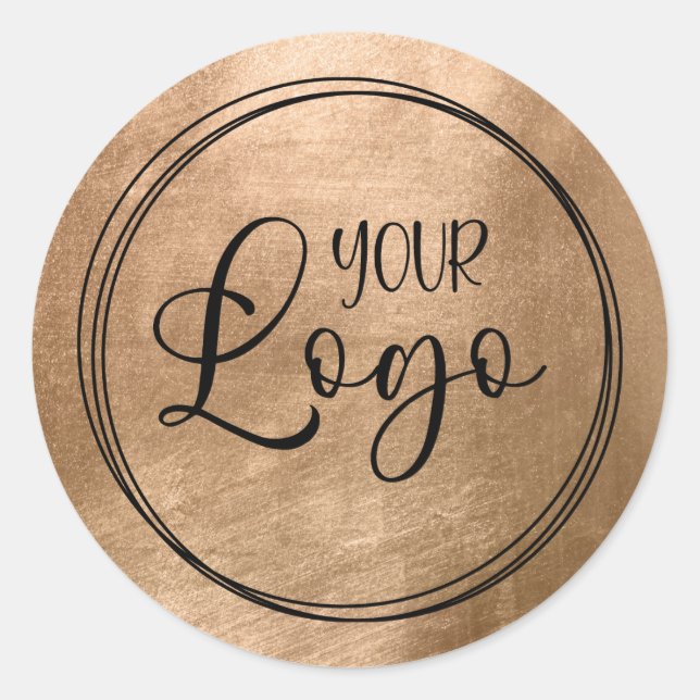 Sticker Rond Faux Copper Gold Foil Your Logo (Devant)