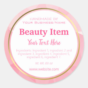 Sticker Rond Faux Foil produit de soins de la peau fait main