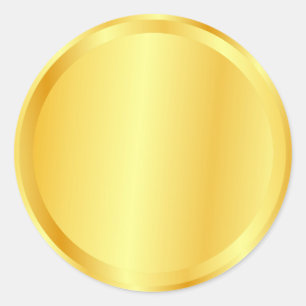 Sticker Rond Faux Gold Blank Modèle Ajouter Votre Texte Élégant