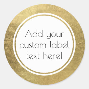 Sticker Rond Faux Gold Leaf Custom Craft Favoriser Mariage