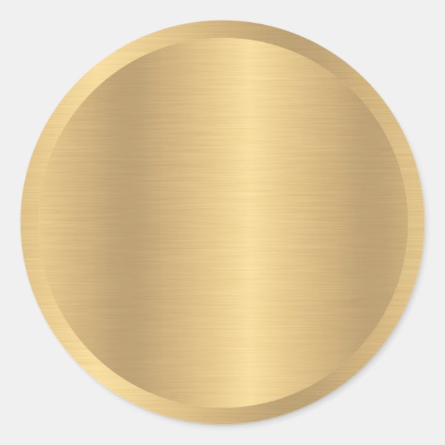 Sticker Rond Faux Gold Metallic Look Blank Elegant Modèle (Devant)