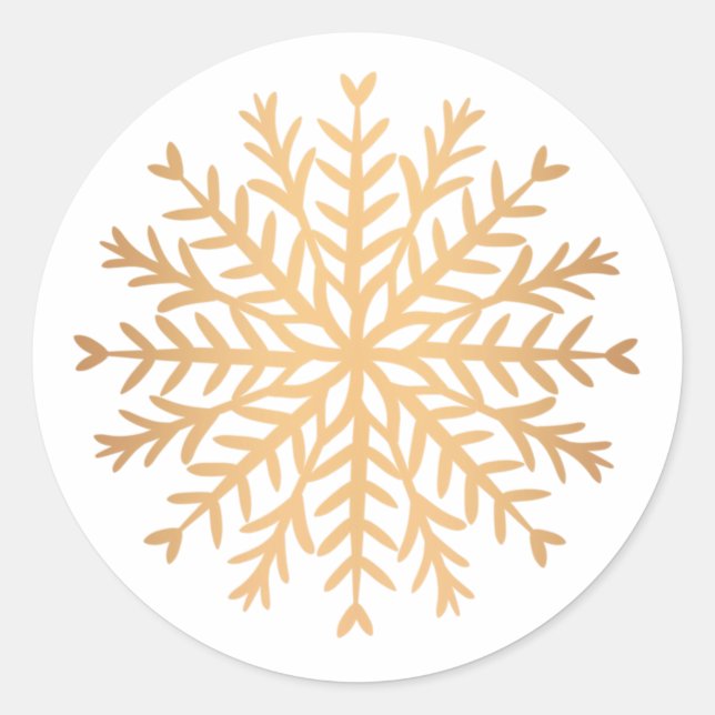 Sticker Rond Faux Gold Snowflon Noël (Devant)
