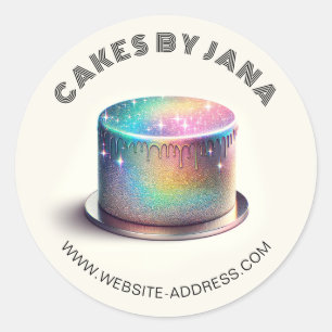 Sticker Rond Faux Holographic Rainbow Parties scintillant boula