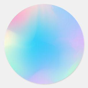 Sticker Rond Faux Holographique Pastel Personnalisé Classic Rou