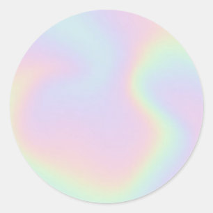 Sticker Rond Faux Holographique Pastel Personnalisé Classic Rou