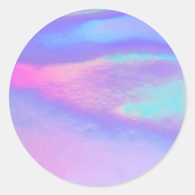 Sticker Rond Faux Holographique violet Personnalisé tendance (Devant)