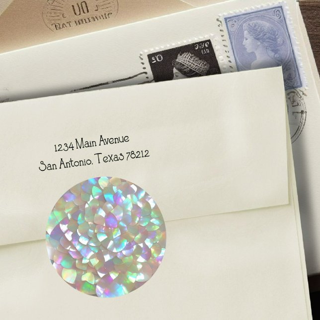 Sticker Rond Faux Mère de Pearl (Créateur téléchargé)