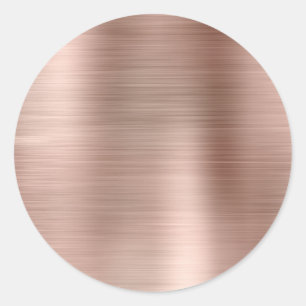 Sticker Rond Faux Métallic Rose Gold Vierge