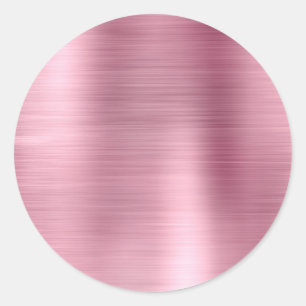 Sticker Rond Faux Métallic Rose Vierge