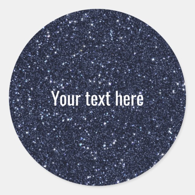 Sticker Rond Faux Navy Blue Gliter (Devant)