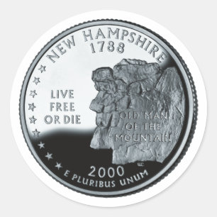 Sticker Rond Faux New Hampshire State Quarter