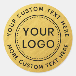 Sticker Rond Faux or look dégradé personnalisé logo circulaire