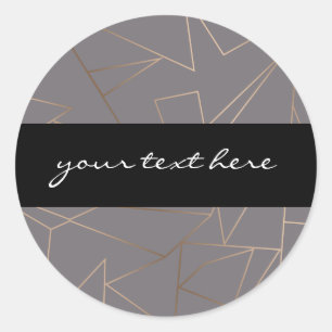 Sticker Rond Faux or rose élégant moderne minimaliste géométriq