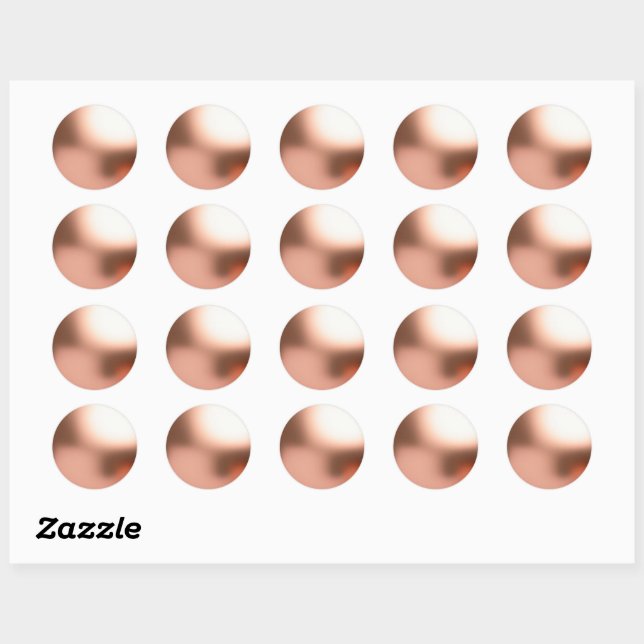 Sticker Rond Faux Rose Gold Blank Modèle (Feuille)