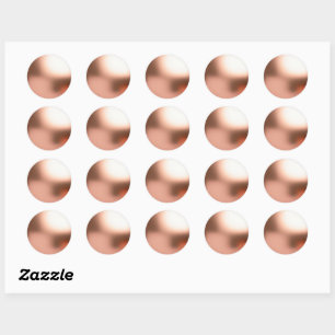 Sticker Rond Faux Rose Gold Blank Modèle