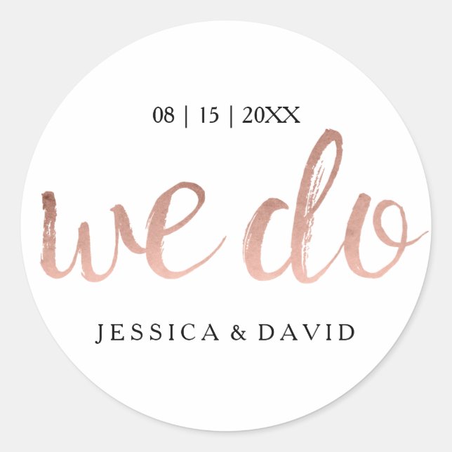 Sticker Rond Faux Rose Gold Foil (Devant)