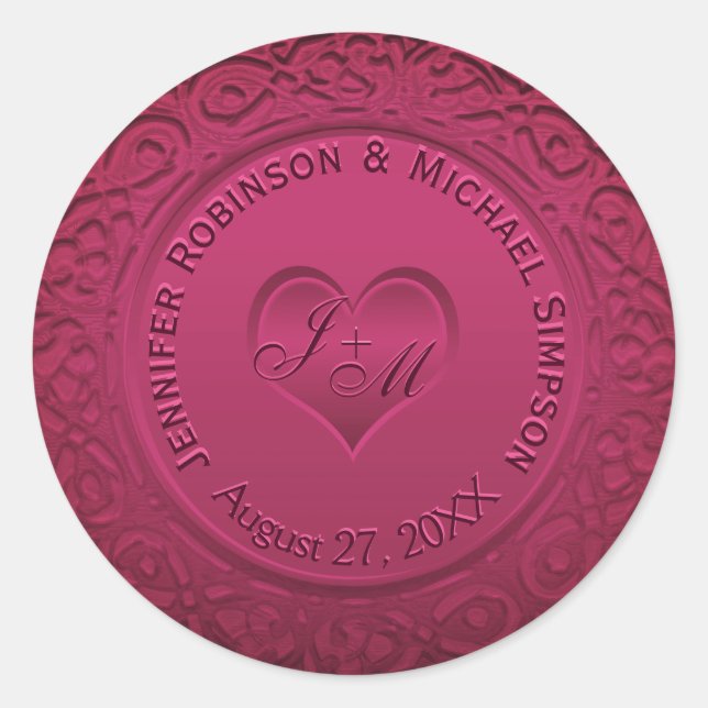 Sticker rond Faux Rouge foncé (Devant)