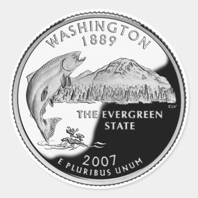 Sticker Rond Faux Washington State Quarter (Devant)