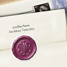 Faux Wax Seal Deep Impression Plum
