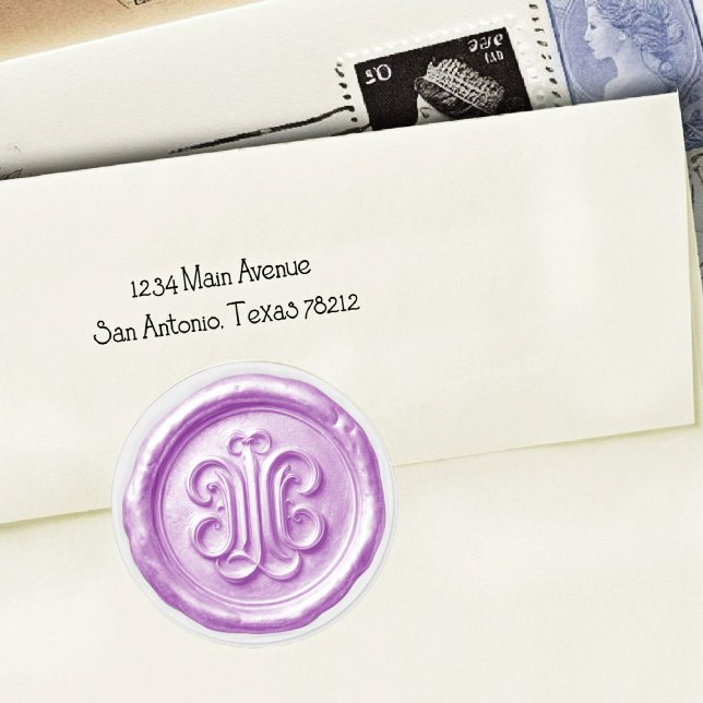 Sticker Rond Faux Wax Seal Deep Impression Purple (Créateur téléchargé)