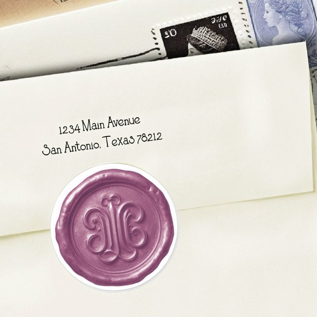 Sticker Rond Faux Wax Seal Deep Impression Purple (Créateur téléchargé)