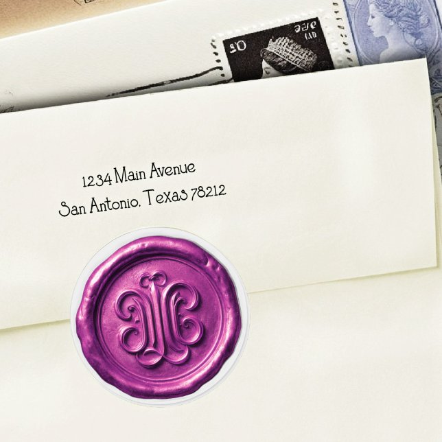 Sticker Rond Faux Wax Seal Deep Impression Purple (Créateur téléchargé)