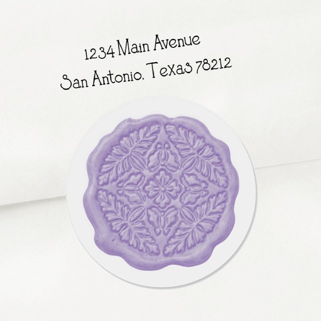 Sticker Rond Faux Wax Seal, Lavender  (Créateur téléchargé)