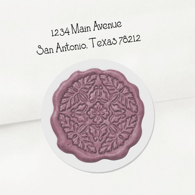 Sticker Rond Faux Wax Seal, Orchid Purple (Créateur téléchargé)