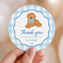 Faveur d'anniversaire de chiot Blue Golden Doodle