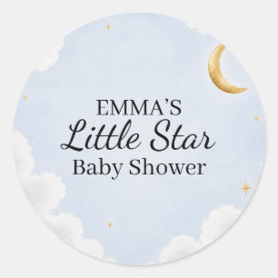 Sticker Rond Faveur de Baby Shower Petite Étoile