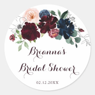 Sticker Rond Faveur de baiser de mariage d'automne illustrée à 