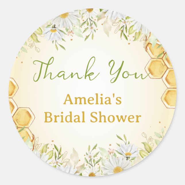 Sticker Rond Faveur de bourdonnement de marguerite de mariage - (Devant)