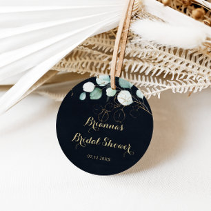 Sticker Rond Faveur de eucalyptus Gold Floral Bleu pour la douc