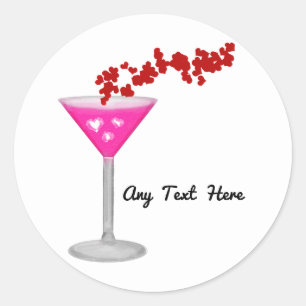 Sticker Rond Faveur de fête personnalisée Cocktail de la Saint-