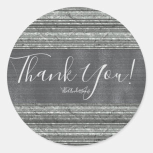 Sticker Rond Faveur de mariage chic et tendance Glam argenté