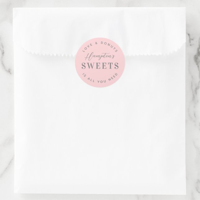 Sticker Rond Faveur de mariage de friandises sucrées (Sac)