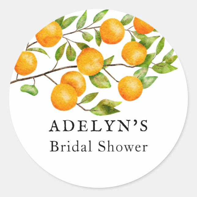 Sticker Rond Faveur de mariage d'été Citrus (Devant)