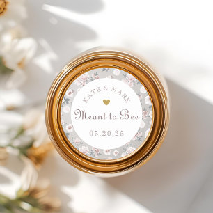 Sticker Rond Faveur de mariage en nid d'abeille florale vintage