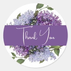 Sticker Rond Faveur de mariage Fleurs de lilas violet
