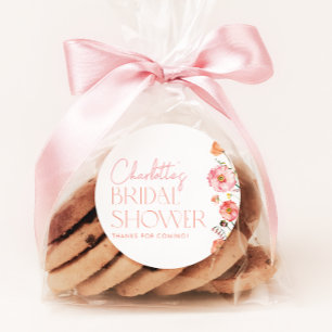 Sticker Rond Faveur de mariage floral Fleurs sauvages Pavots