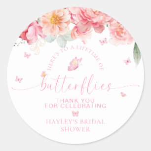 Sticker Rond Faveur de mariage papillon Pivoine de Piper