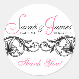 Sticker Rond Faveur de mariage personnalisable ou boîte à gâtea