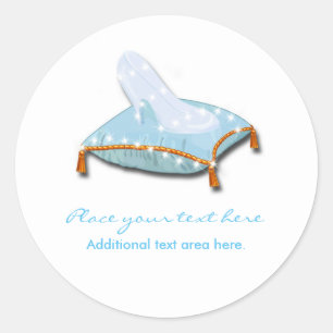 Sticker Rond Faveur de mariage princesse de conte de fées éléga