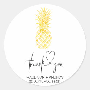 Sticker Rond Faveur de Merci de fiançailles de mariage d'ananas
