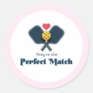 Sticker Rond Faveur de pickleball préparée pour une corresponda